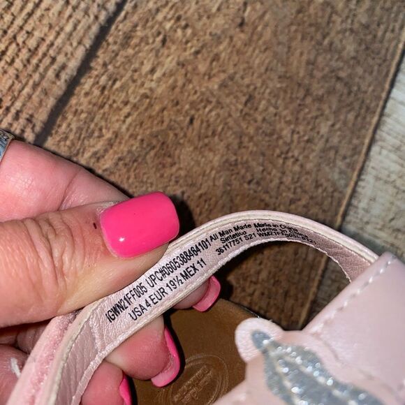 🎆 Wonder Nation Infant Girls' Unicorn Sandals Size 4 Pink - Picture 7 of 9